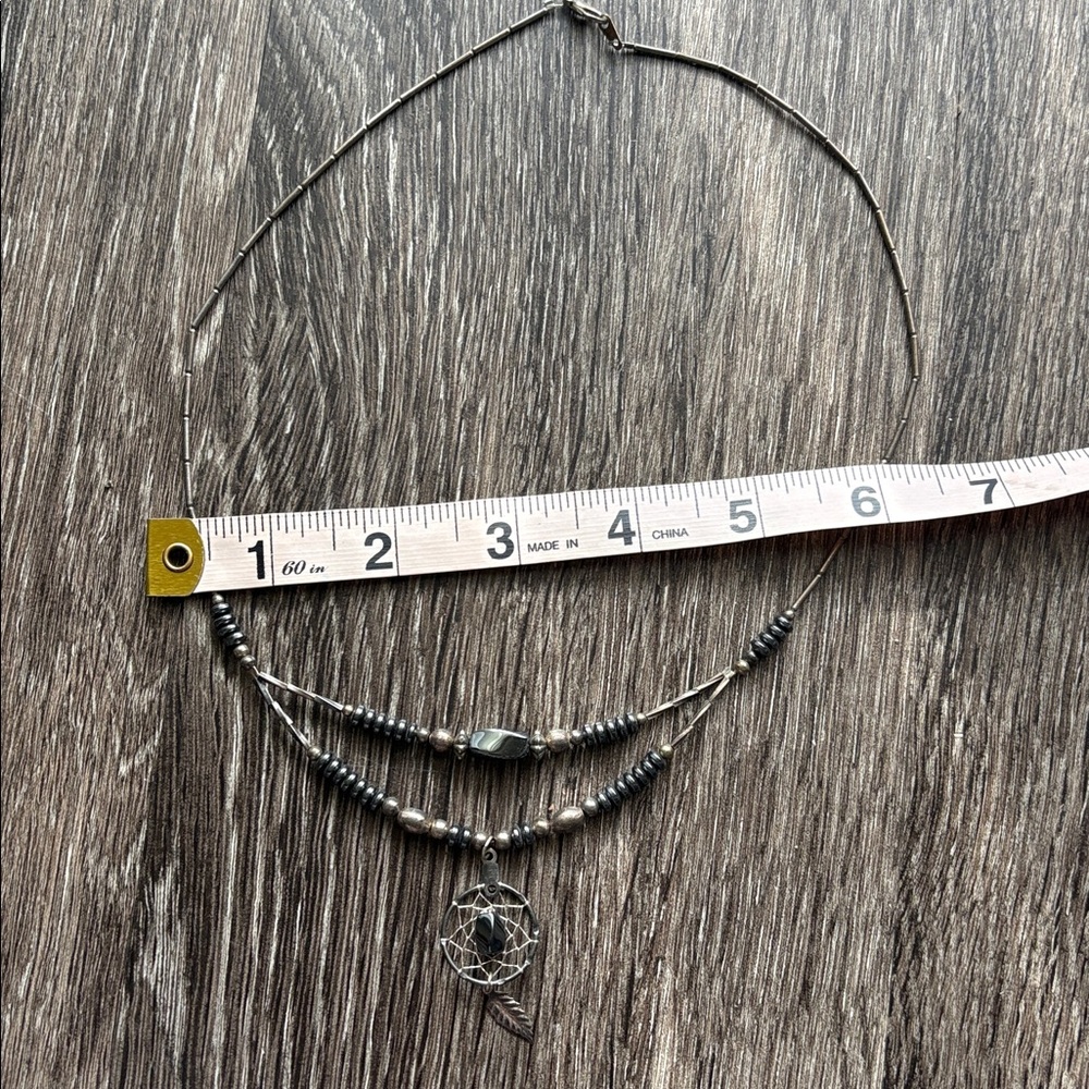 Hematite Dreamcatcher Beaded Necklace - Picture 4 of 5